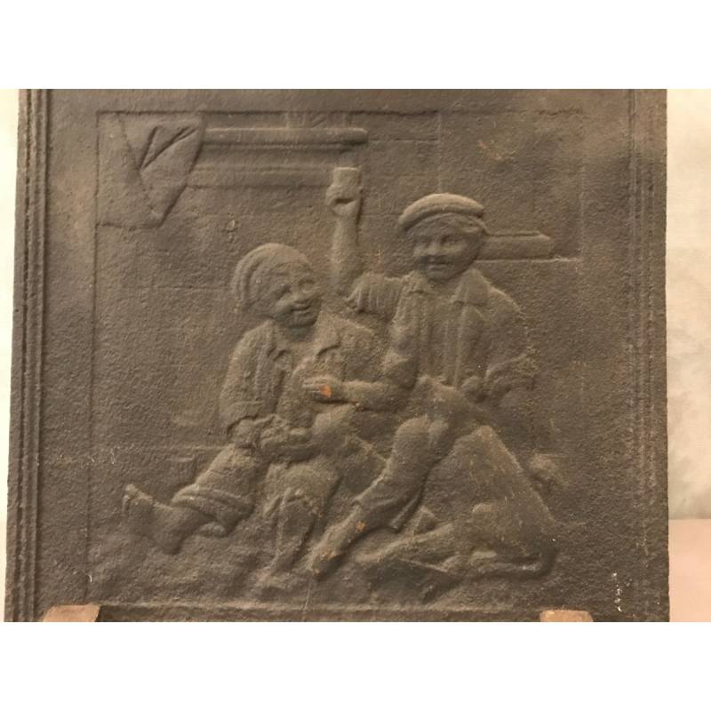 Plaque de cheminée en fonte d'époque 18 ème