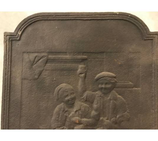 Plaque de cheminée en fonte d'époque 18 ème