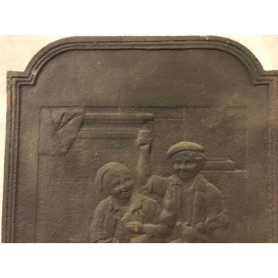 Plaque de cheminée en fonte d'époque 18 ème