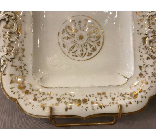 Paire de plats à gâteaux en porcelaine de Vieux Paris "Jacob Petit"