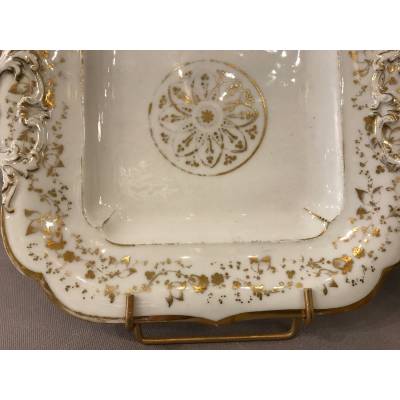 Paire de plats à gâteaux en porcelaine de Vieux Paris "Jacob Petit"