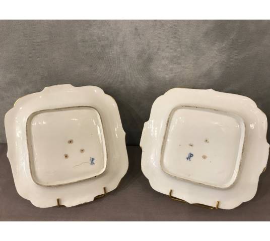 Pair of Old Paris porcelain cake dishes "Jacob Petit"