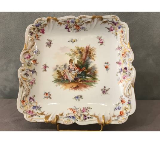 Plat à gâteaux en porcelaine Anglaise d'époque 19 ème 