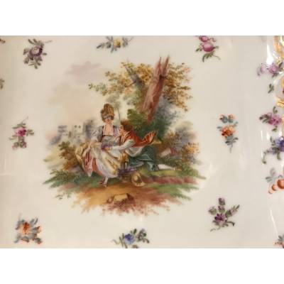 Plat à cupteaux en porcelain Anglaise d' epoch 19 ème " Derby "