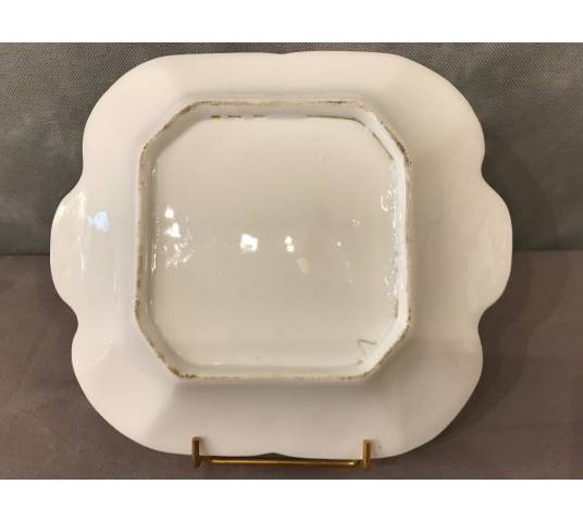 Plat à gâteux en porcelaine de Vieux Paris d'époque 19 ème