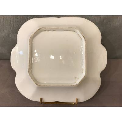 Plat à gâteux en porcelaine de Vieux Paris d'époque 19 ème