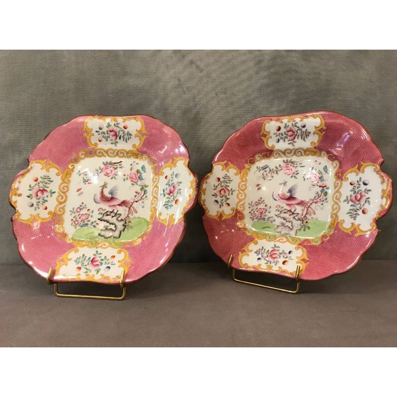 Paire de plats en porcelaine de Minton d'époque 19 ème