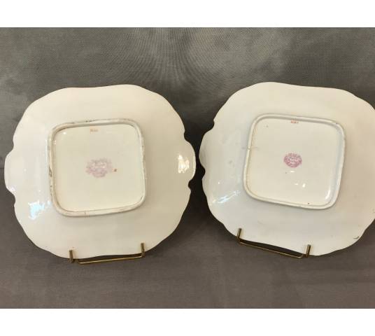 Paire de plats en porcelaine de Minton d'époque 19 ème