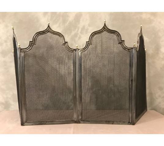 Pare fireplace old in polished iron 19 th Charles X