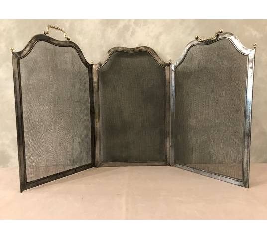 Small firewalls of old polished iron fireplace 19 th