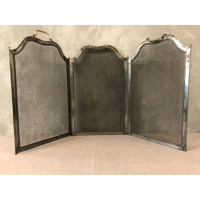 Small firewalls of old polished iron fireplace 19 th