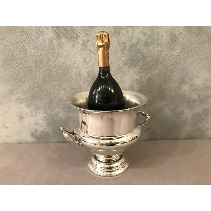 Seau à champagne en métal argenté d'époque XX ème