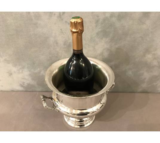 Seau à champagne en métal argenté d'époque XX ème