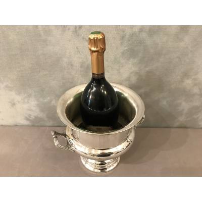 Seau à champagne en métal argenté d'époque XX ème