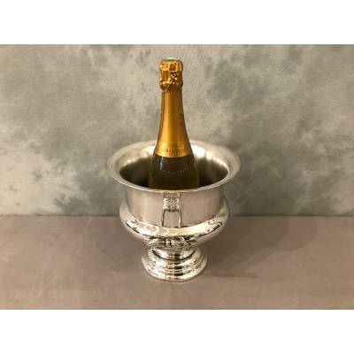 Seau à champagne en métal argenté d'époque XX ème