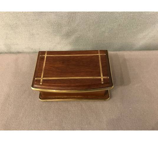 Small mahogany stamp box from the 19th century