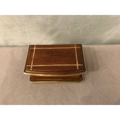 Small mahogany stamp box from the 19th century