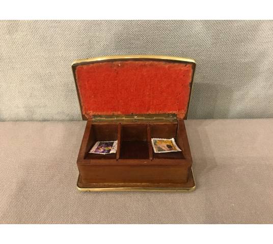 Small mahogany stamp box from the 19th century