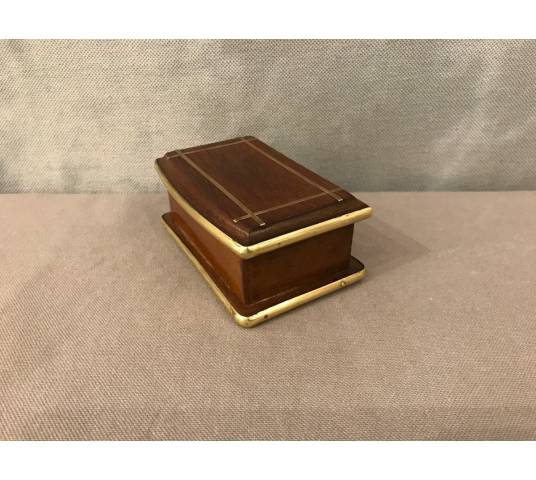 Small mahogany stamp box from the 19th century