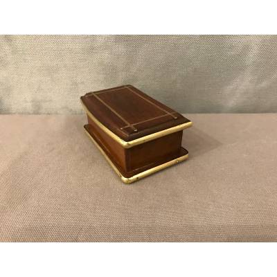 Small mahogany stamp box from the 19th century