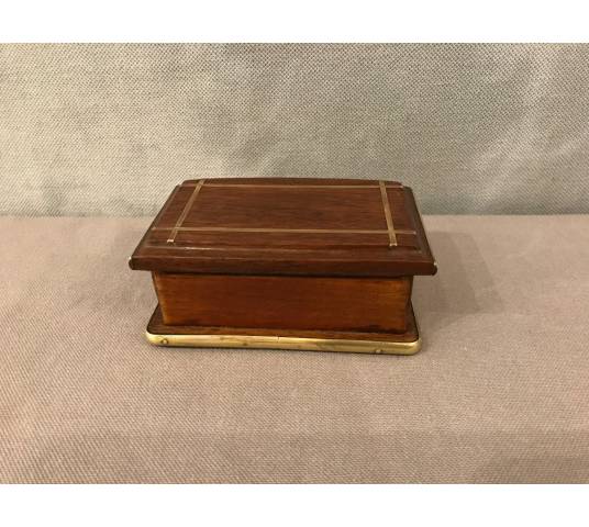 Small mahogany stamp box from the 19th century