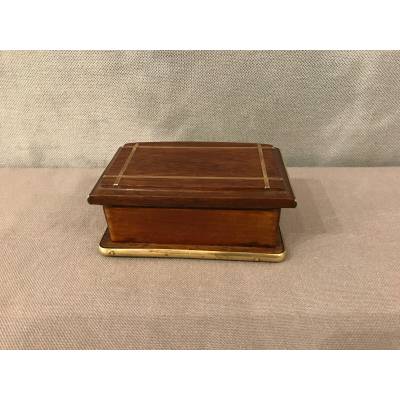 Small mahogany stamp box from the 19th century