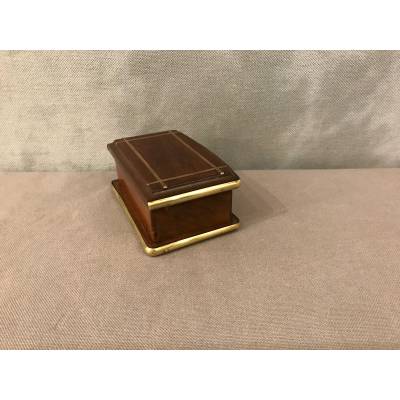 Small mahogany stamp box from the 19th century