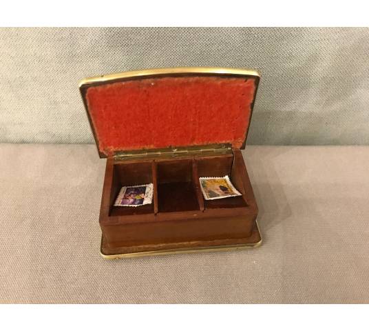 Small mahogany stamp box from the 19th century