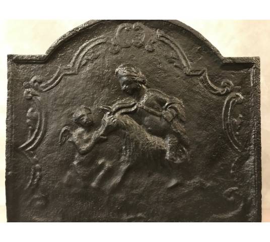 Beautiful old cast iron fireplace plate from the 18th century