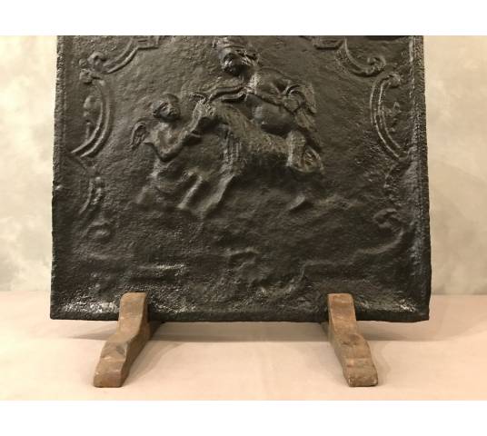 Beautiful old cast iron fireplace plate from the 18th century