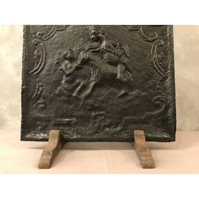 Beautiful old cast iron fireplace plate from the 18th century