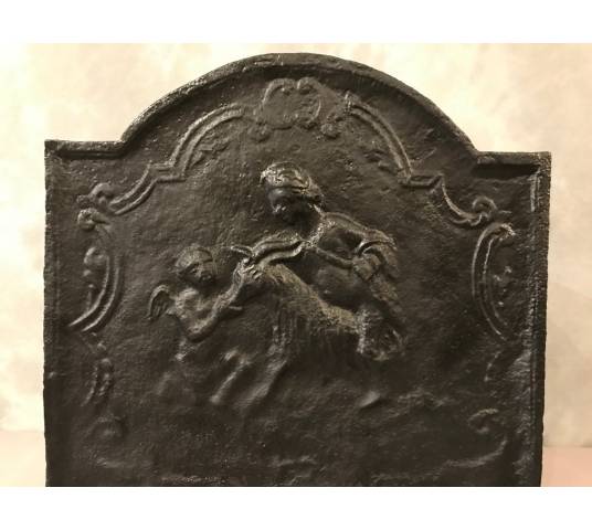 Belle plaque de cheminée ancienne en fonte d'époque 18 ème