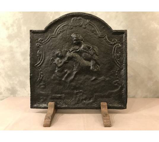 Beautiful old cast iron fireplace plate from the 18th century