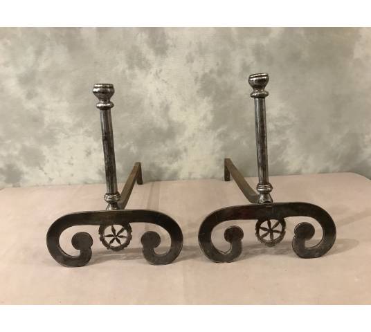 Beautiful pair of wrought iron tracks from the 18th century