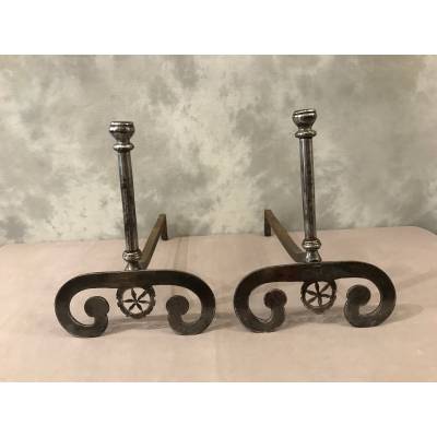 Beautiful pair of wrought iron tracks from the 18th century