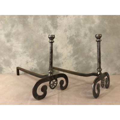 Beautiful pair of wrought iron tracks from the 18th century