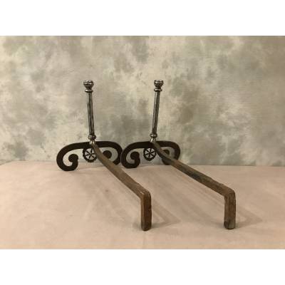 Beautiful pair of wrought iron tracks from the 18th century