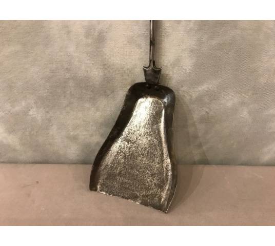 Beautiful old iron and bronze fireplace shovel from the 18th century