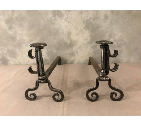 Pair of old wrought iron caterpillars from the 18th century