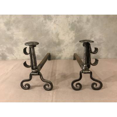 Pair of old wrought iron caterpillars from the 18th century