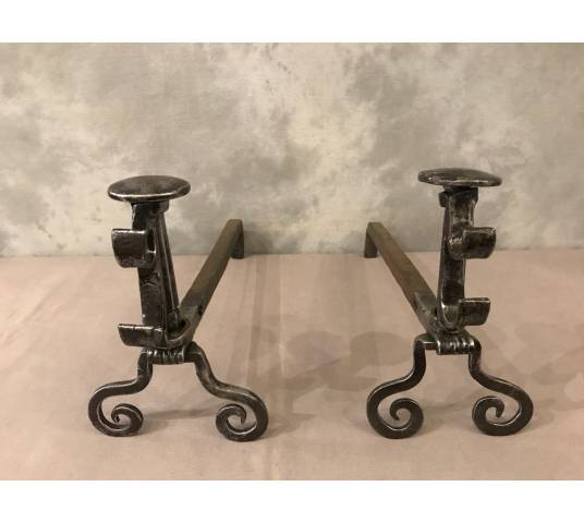 Pair of old wrought iron caterpillars from the 18th century