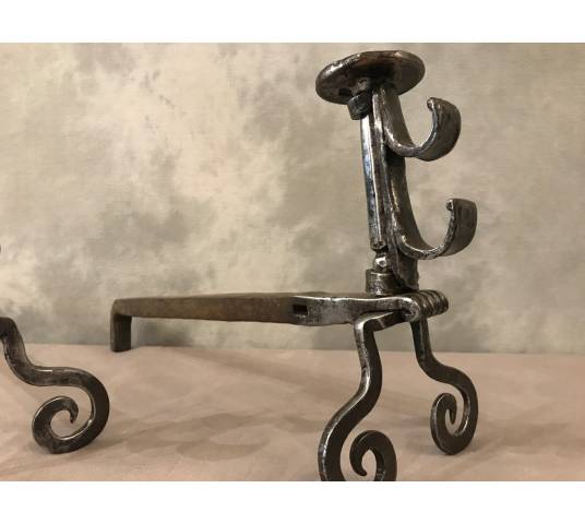 Pair of old wrought iron caterpillars from the 18th century