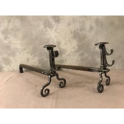 Pair of old wrought iron caterpillars from the 18th century