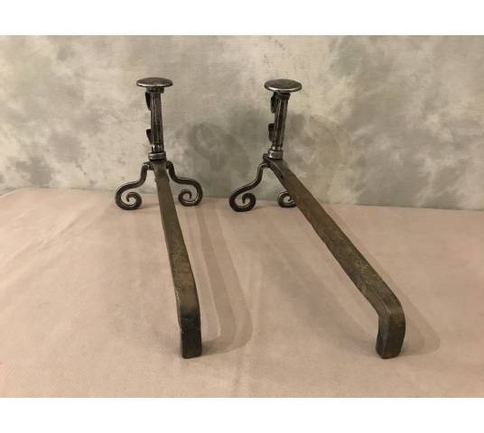 Pair of old wrought iron caterpillars from the 18th century