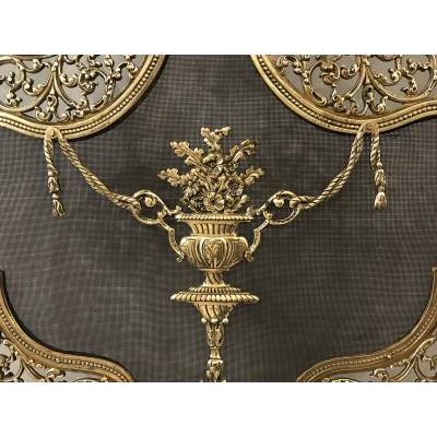 Beautiful firewall, bronze fireplace screen from the 19th century