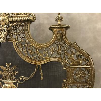 Beautiful firewall, bronze fireplace screen from the 19th century