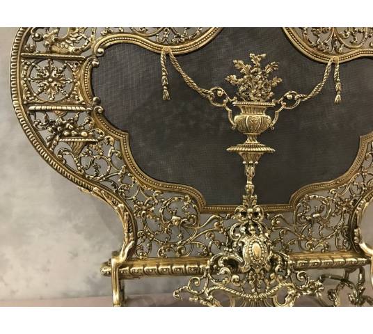 Beautiful firewall, bronze fireplace screen from the 19th century