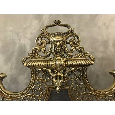 Beautiful firewall, bronze fireplace screen from the 19th century