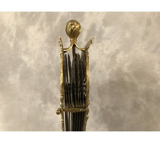 Pare feu de cheminée en bronze d'époque 19 ème