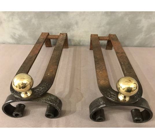 Pair of iron and brass tracks from the early 19th century